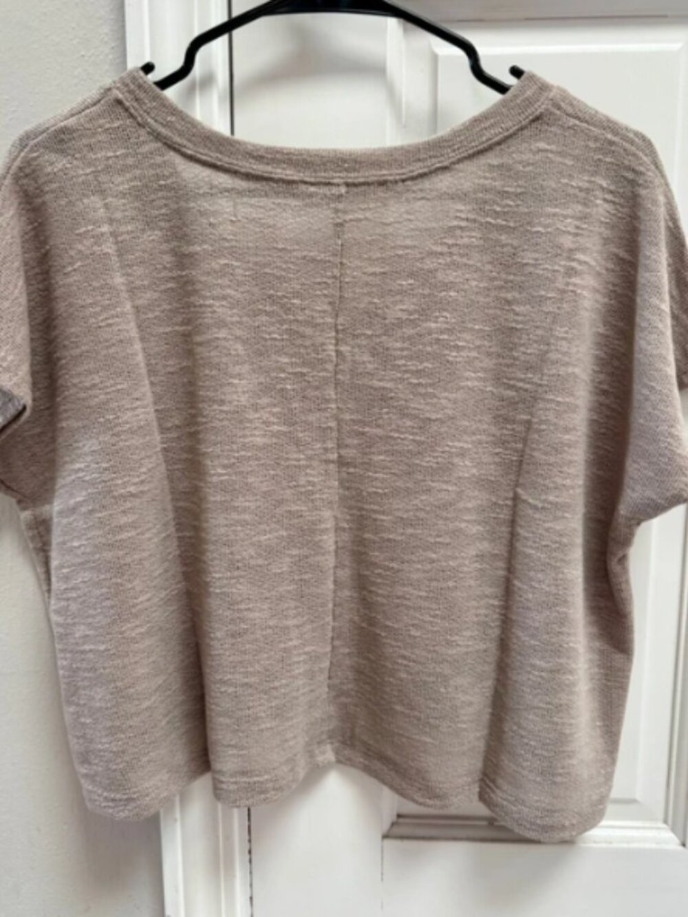 Zenana Slub Hacci Cropped Top Light Mocha - Picture 3 of 4